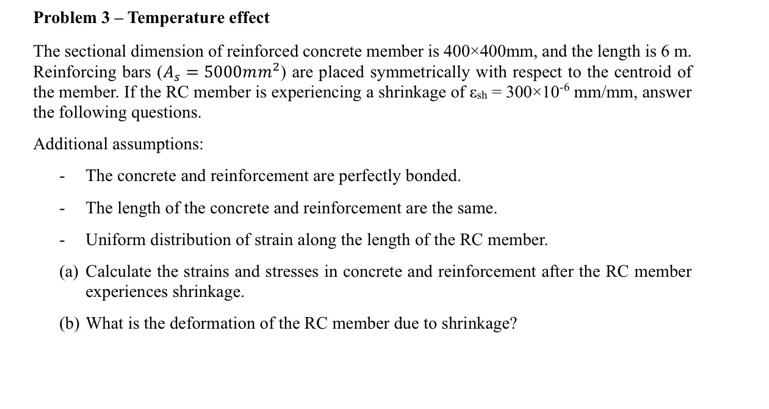 Problem 3 - Temperature effect The sectional