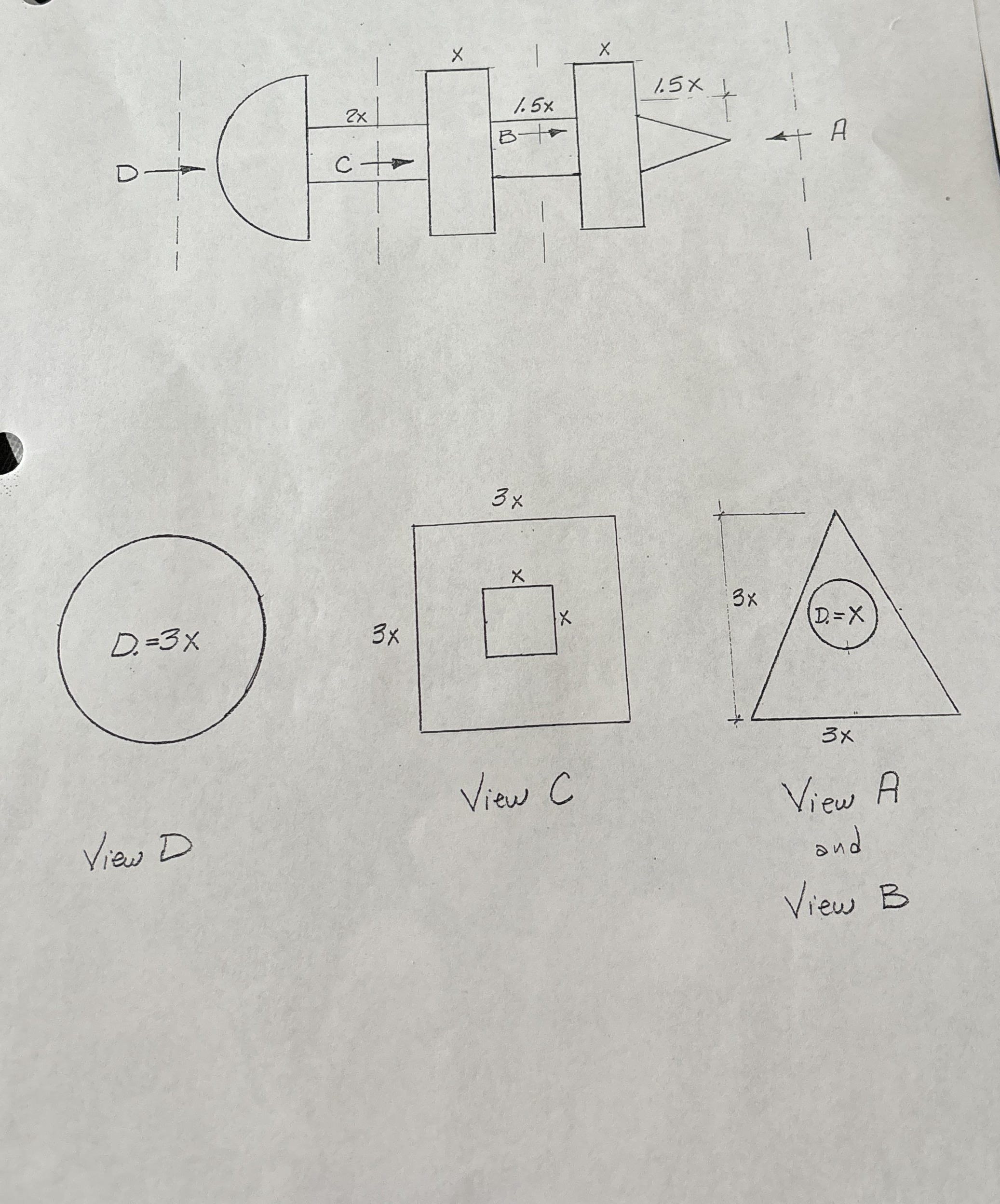 Find the volume and exterior surface area of the
