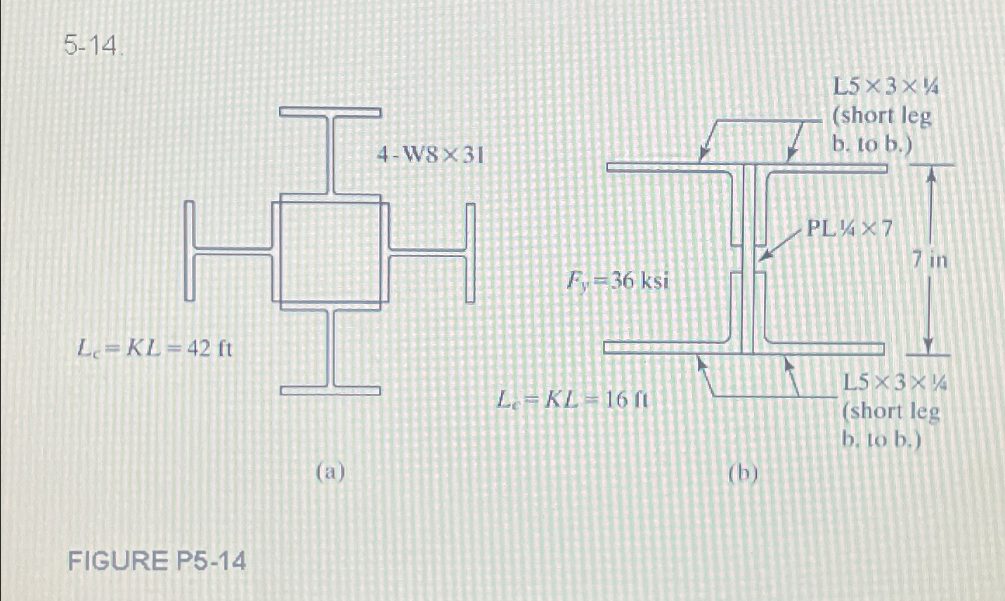 5 - 1 4 . FIGURE P 5 - 1 4 Find Pn ( LRFD and ASD