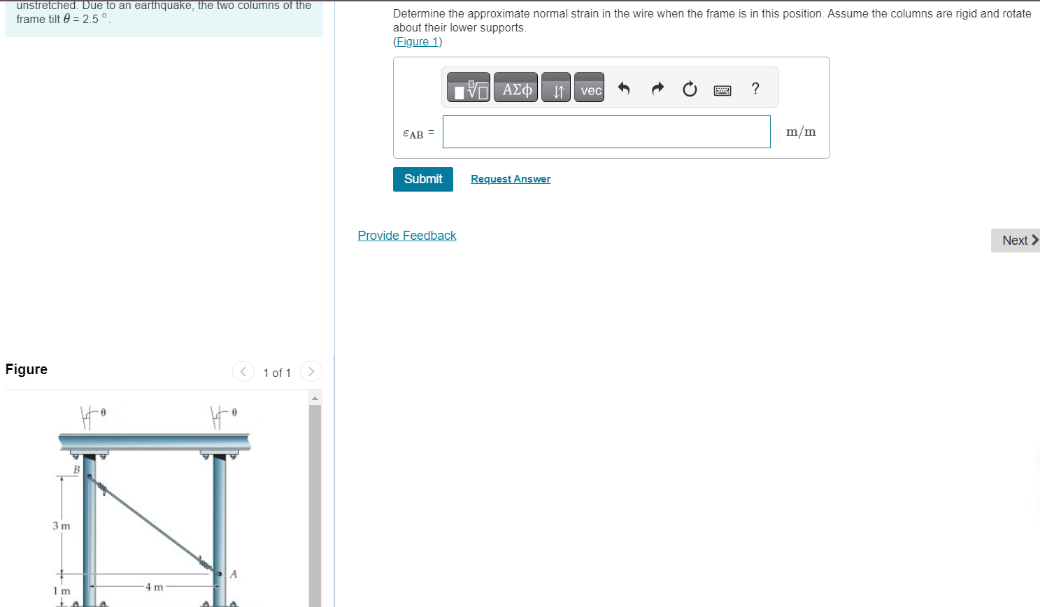 unstretched. Due to an earthquake, the two