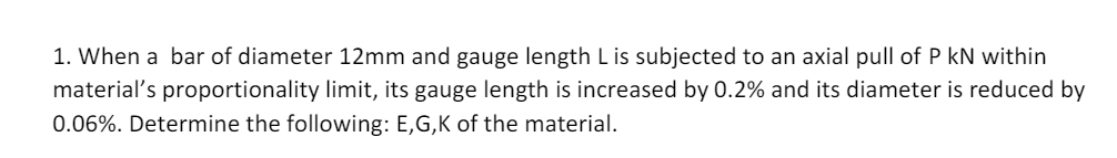 When a bar of diameter 1 2 m m and gauge length L