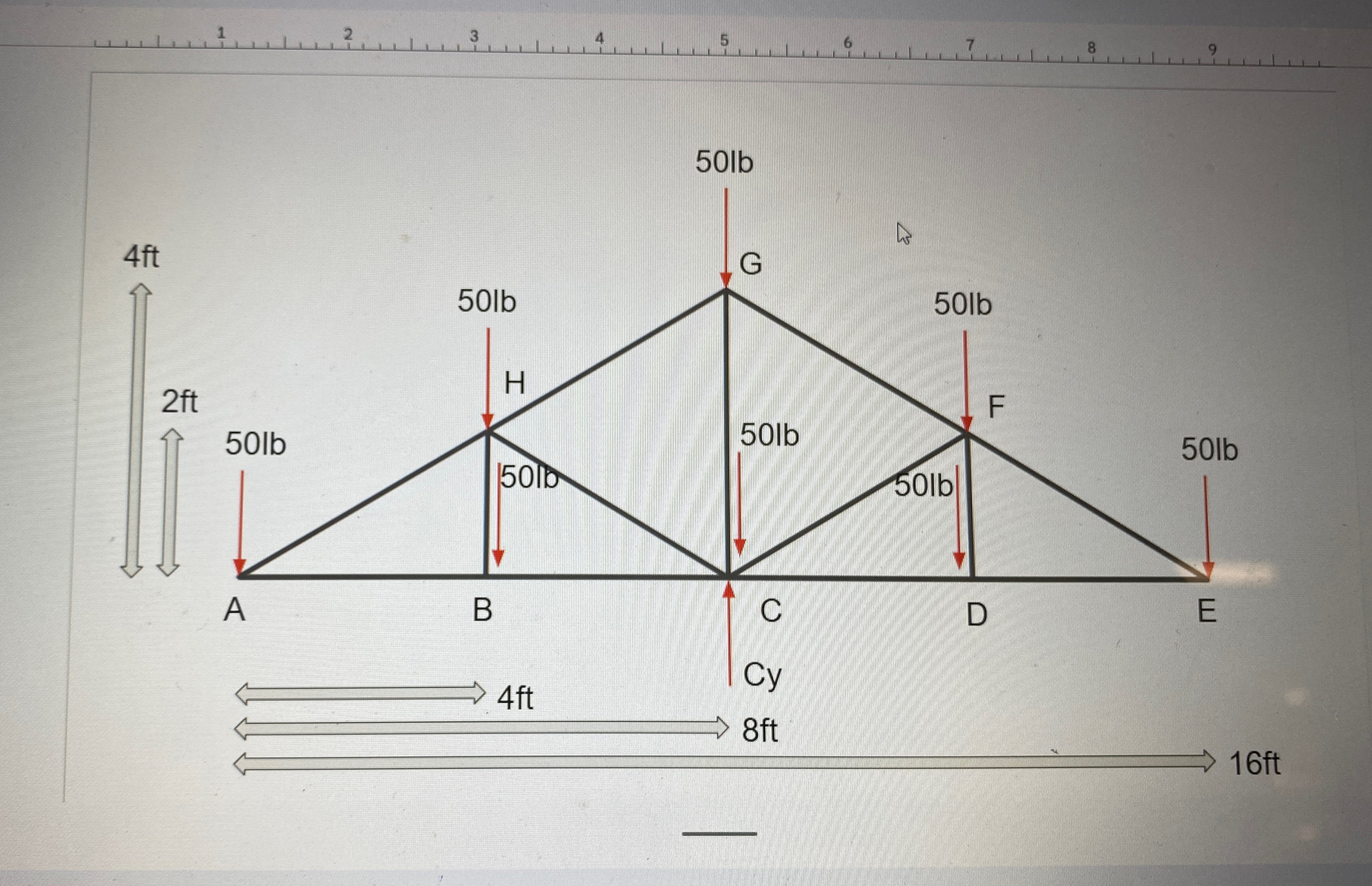 Find the compression or tension force in each