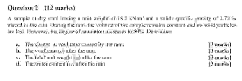 A sample of dry sand having a unit weight of 1 8