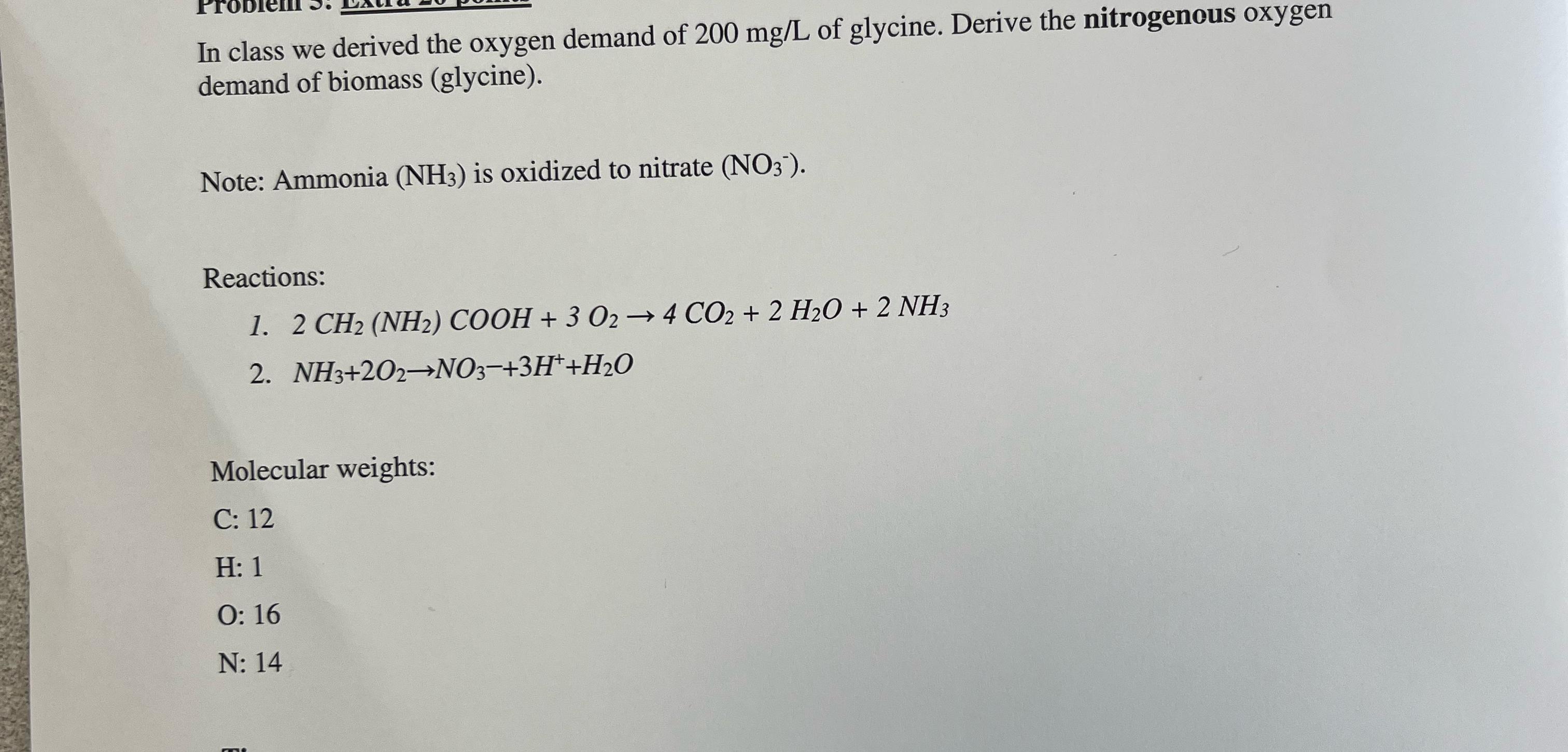 In class we derived the oxygen demand of 2 0 0 m