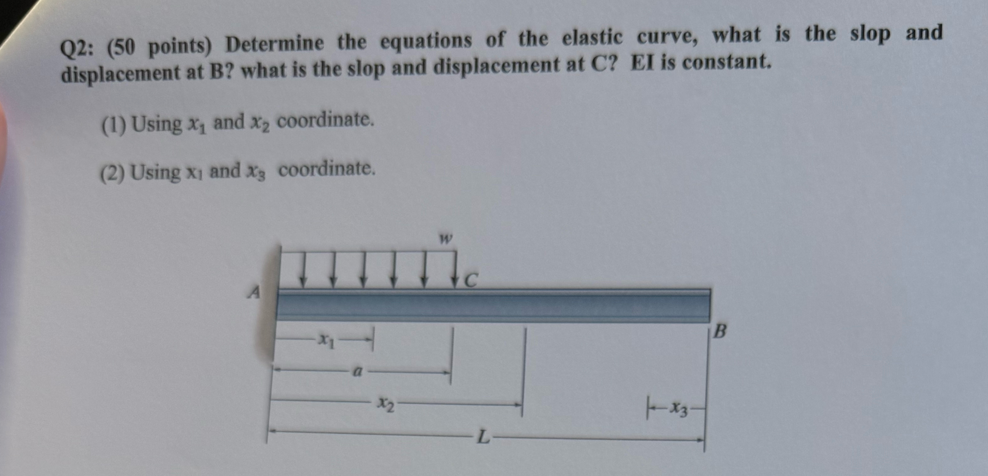Q 2 : ( 5 0 points ) Determine the equations of
