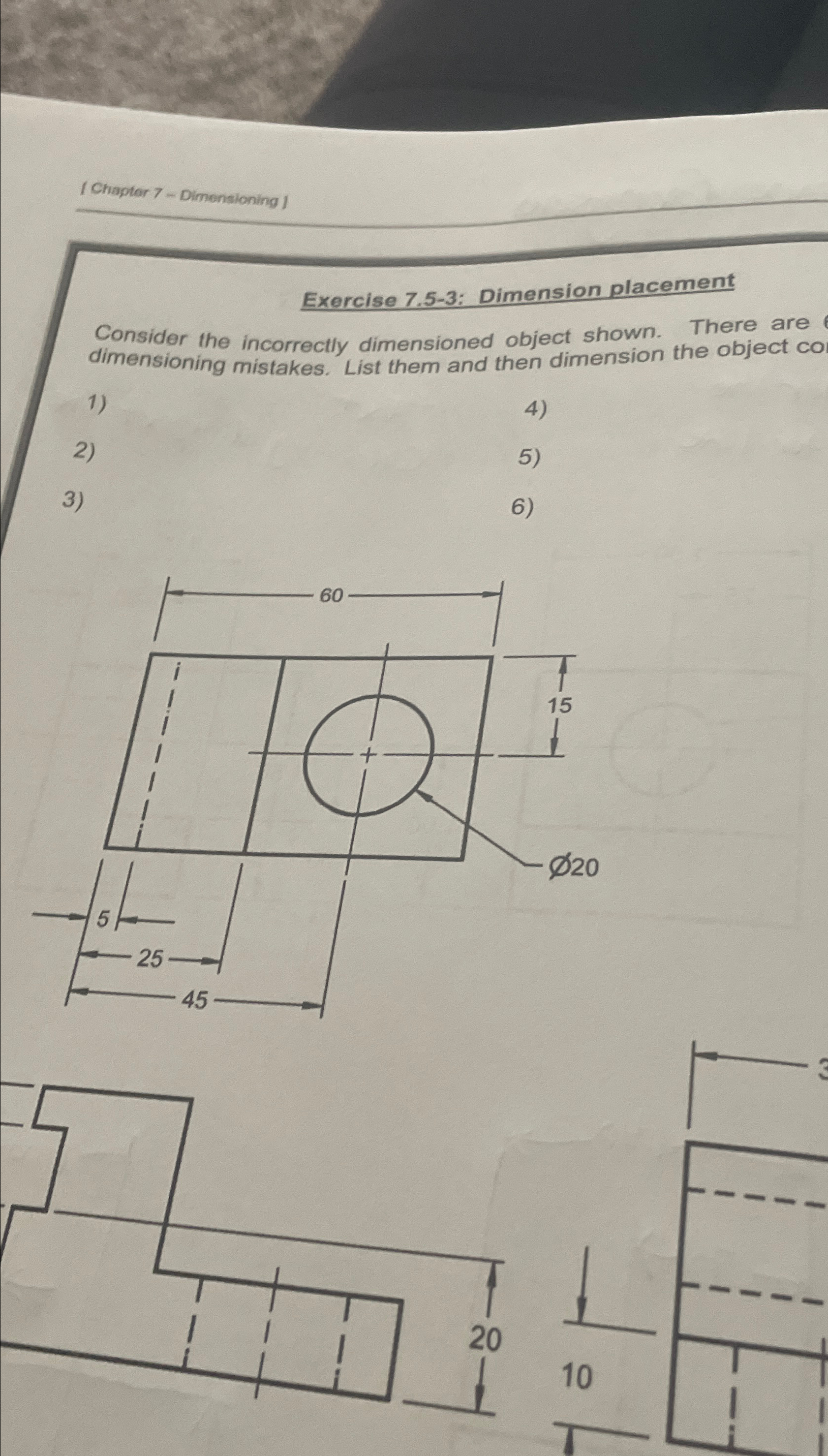 ( Chaptar 7 - Dimensioning | Exercise 7 . 5 - 3 :