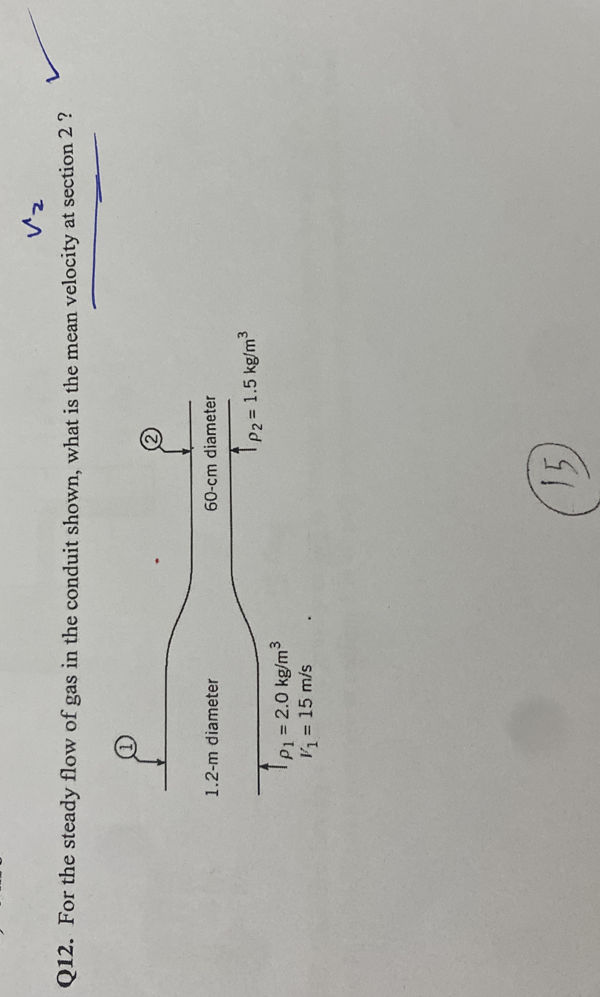 Q 1 2 . For the steady flow of gas in the conduit
