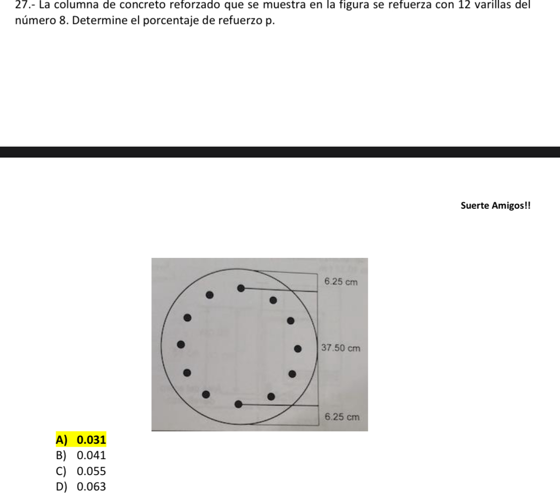 2 7 . - La columna de concreto reforzado que se