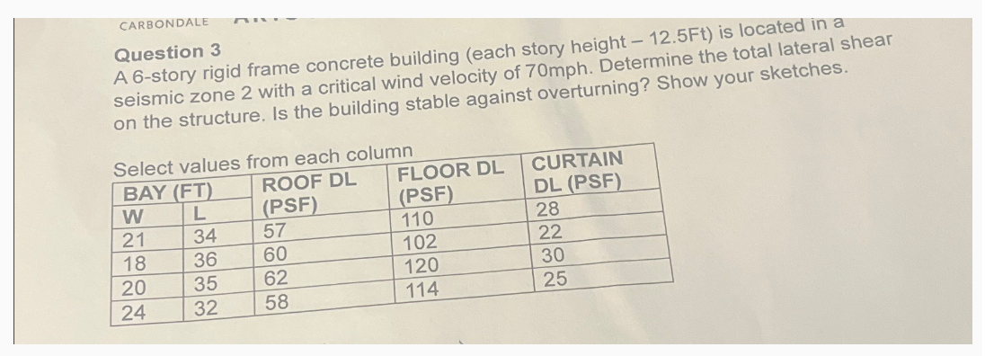 a 6 - story rigis frameconcrete building ( each