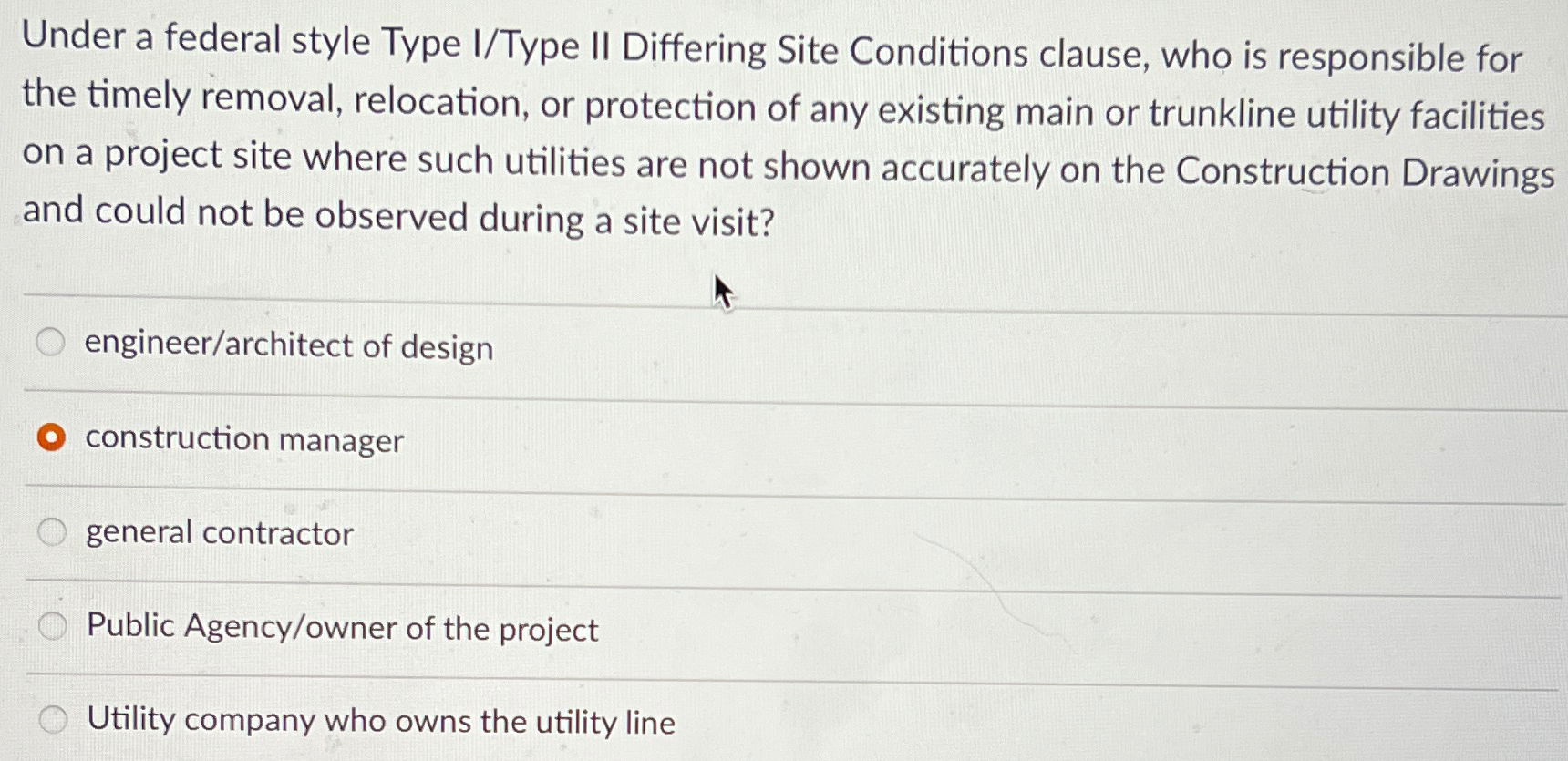 Under a federal style Type I / Type II Differing