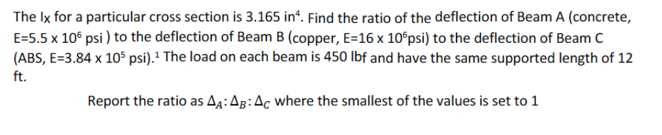 The Ix for a particular cross section is 3 . 1 6