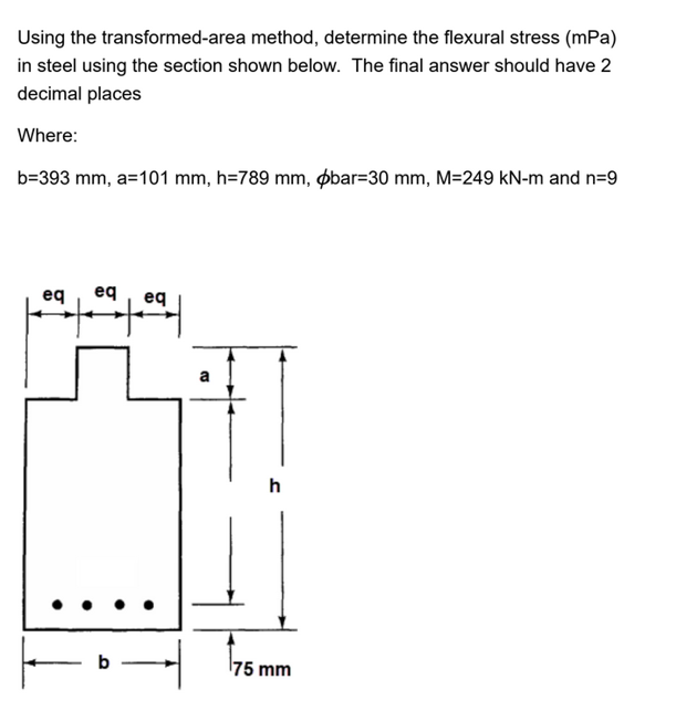 Using the transformed - area method, determine