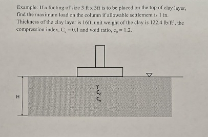 Example: If a footing of size 3 f t 3 f t is to
