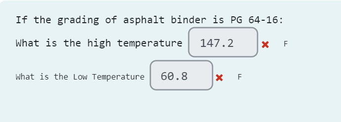 If the grading of asphalt binder is PG 6 4 - 1 6