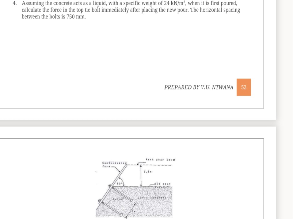Assuming the concrete acts as a liquid, with a