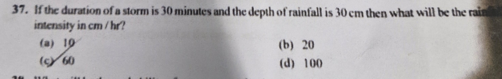 If the duration of a storm is 3 0 minutes and the