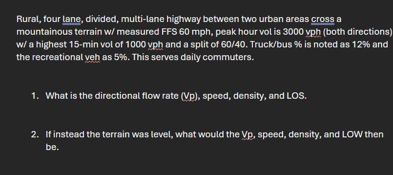 Rural, four lane, divided, multi - lane highway