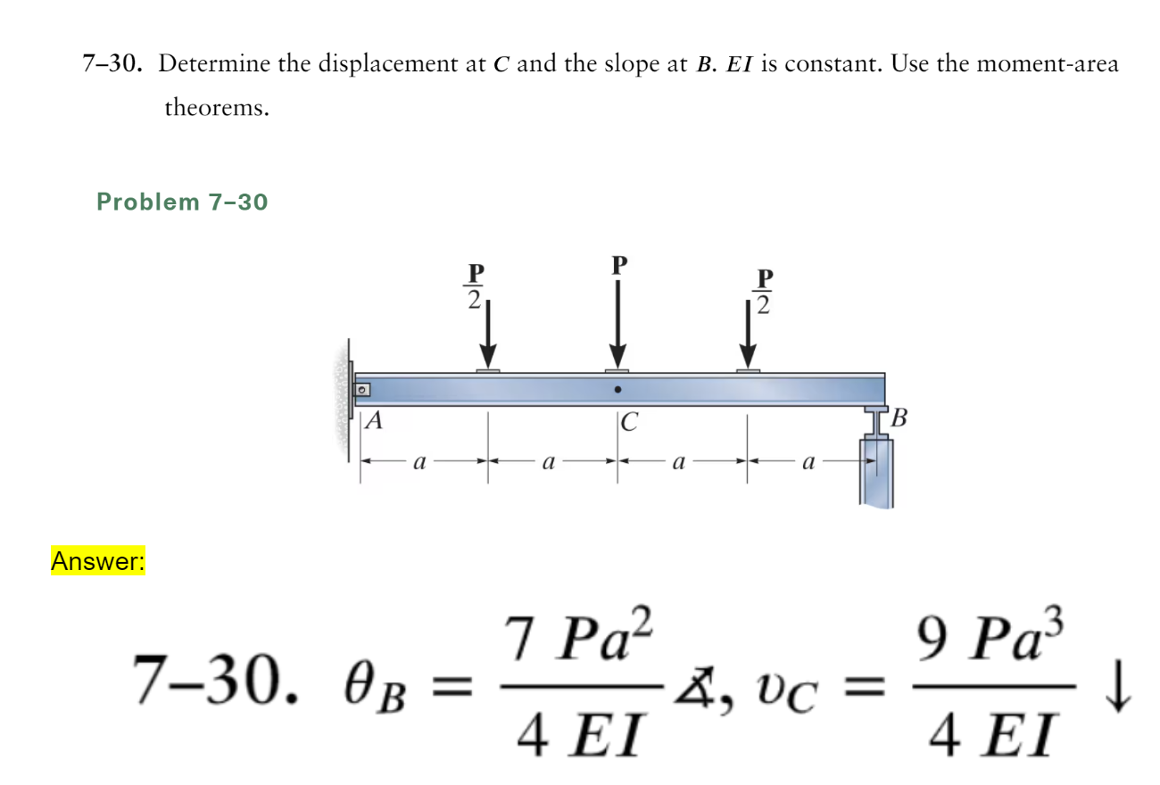 Use moment area thm equations and pls show all