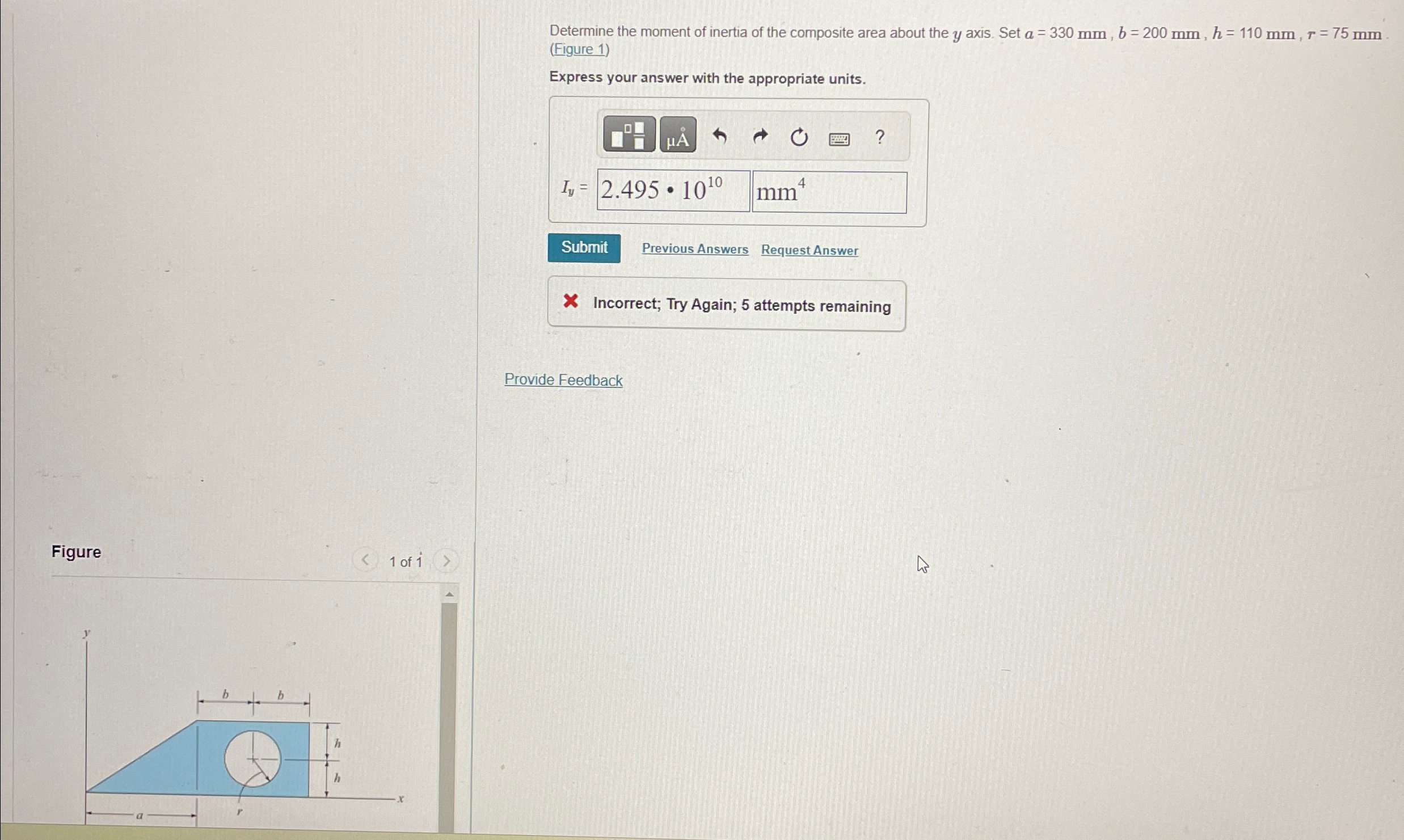 Determine the moment of inertia of the composite