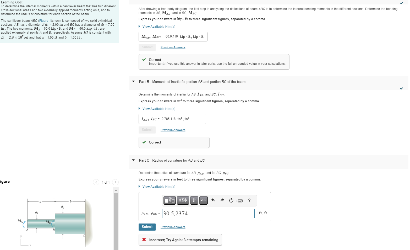 For some reason I keep getting Part C wrong but