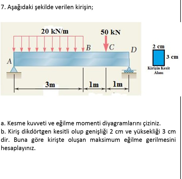 A a daki ekilde verilen kiri in; a . Kesme