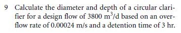 9 Calculate the diameter and depth of a circular