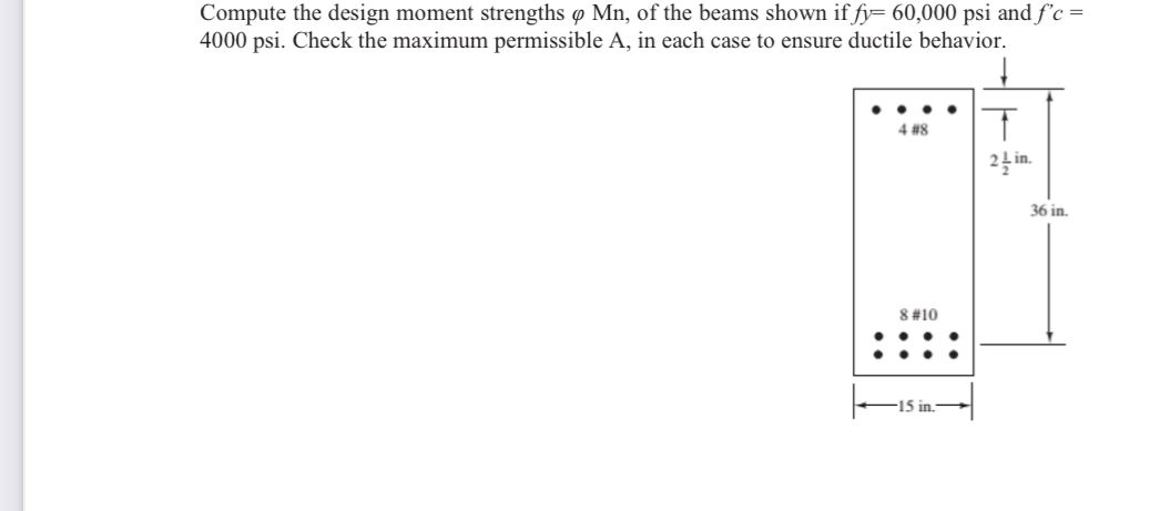 Compute the design moment strengths M n , of the