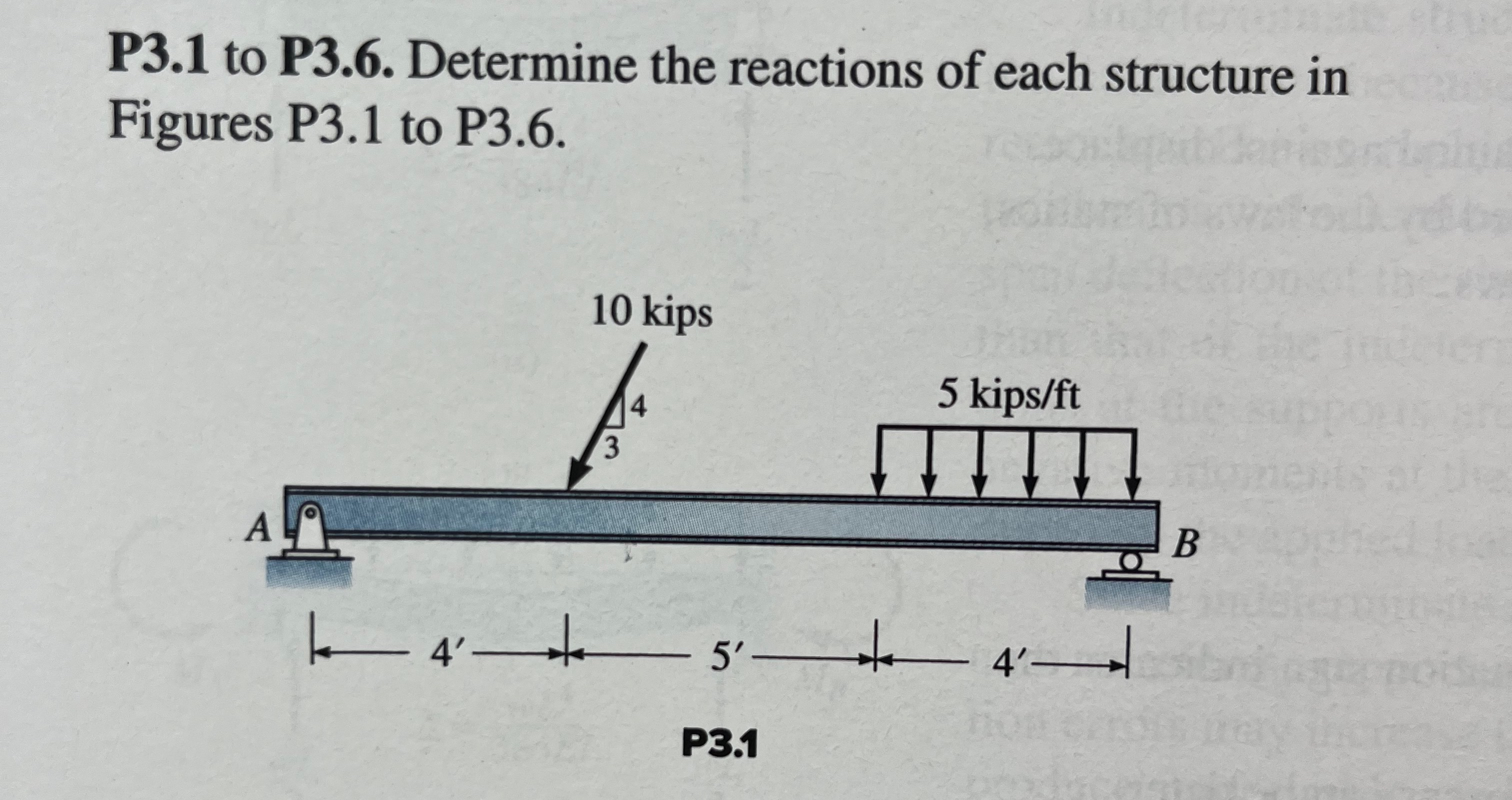 P 3 . 1 to P 3 . 6 . Determine the reactions of