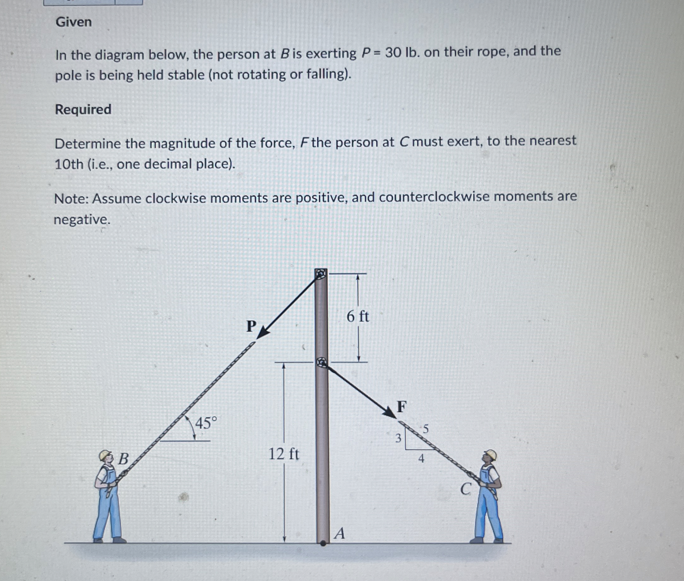 Given In the diagram below, the person at B is