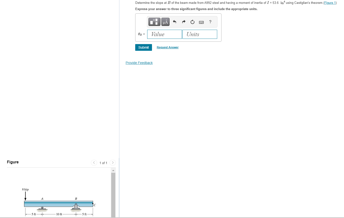 Determine the slope at B of the beam made from A