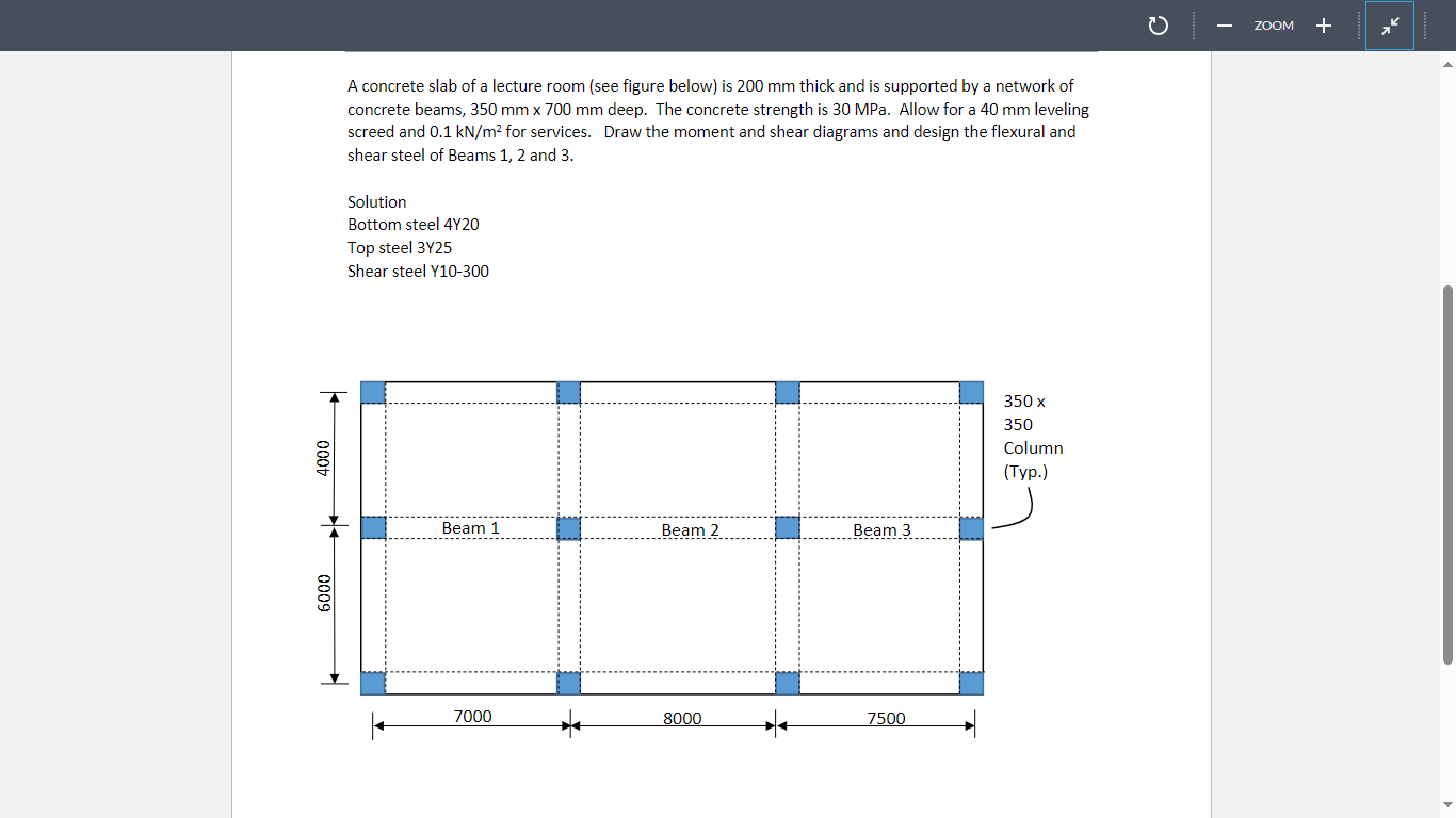 A concrete slab of a lecture room ( see figure
