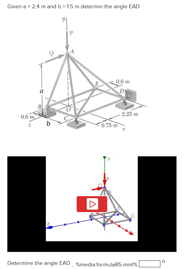 Given a = 2 . 4 m and b = 1 . 5 m determin the