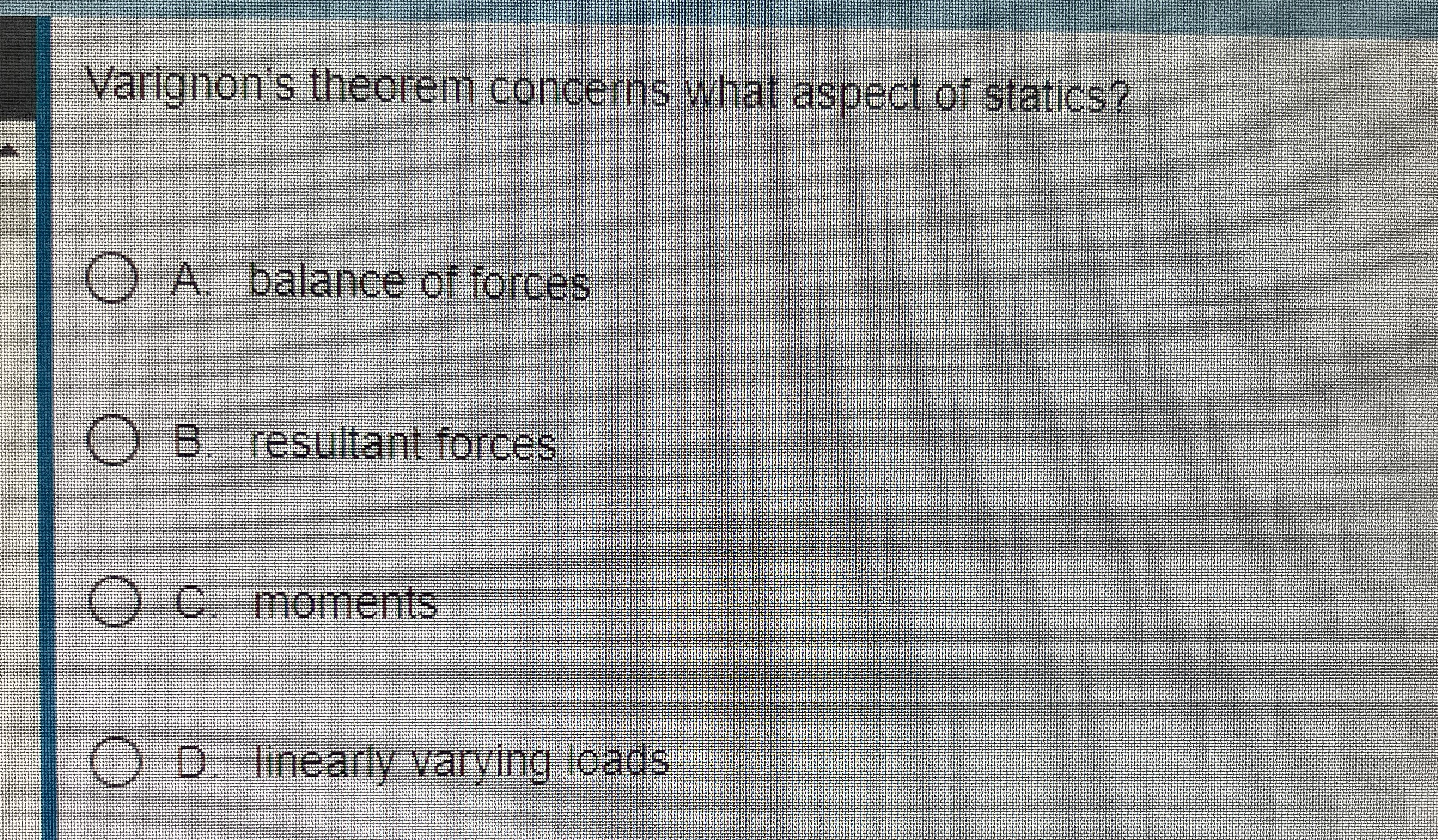 Varignon's theorem concerns what aspect of