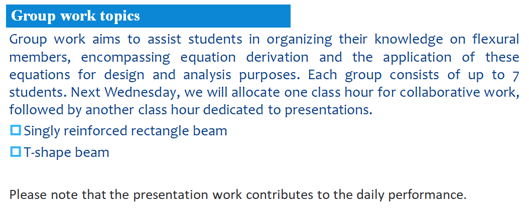 Group work topics Group work aims to assist