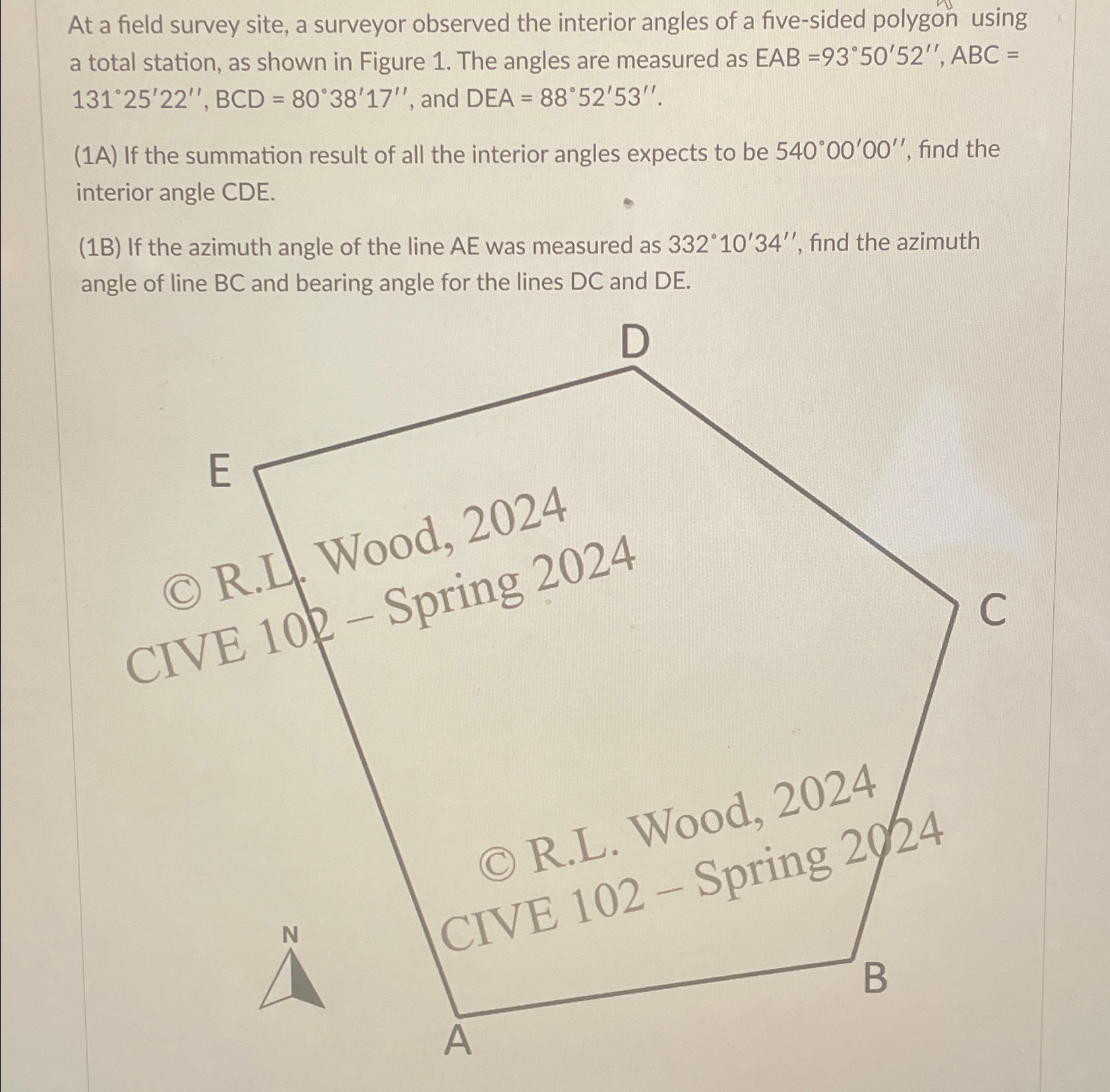 At a field survey site, a surveyor observed the