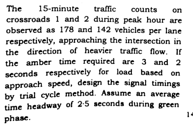 The 1 5 - minute traffic counts on crossroads 1