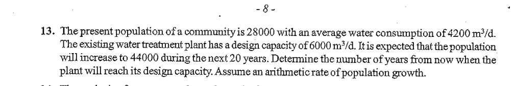 - 8 - 1 3 . The present population of a community