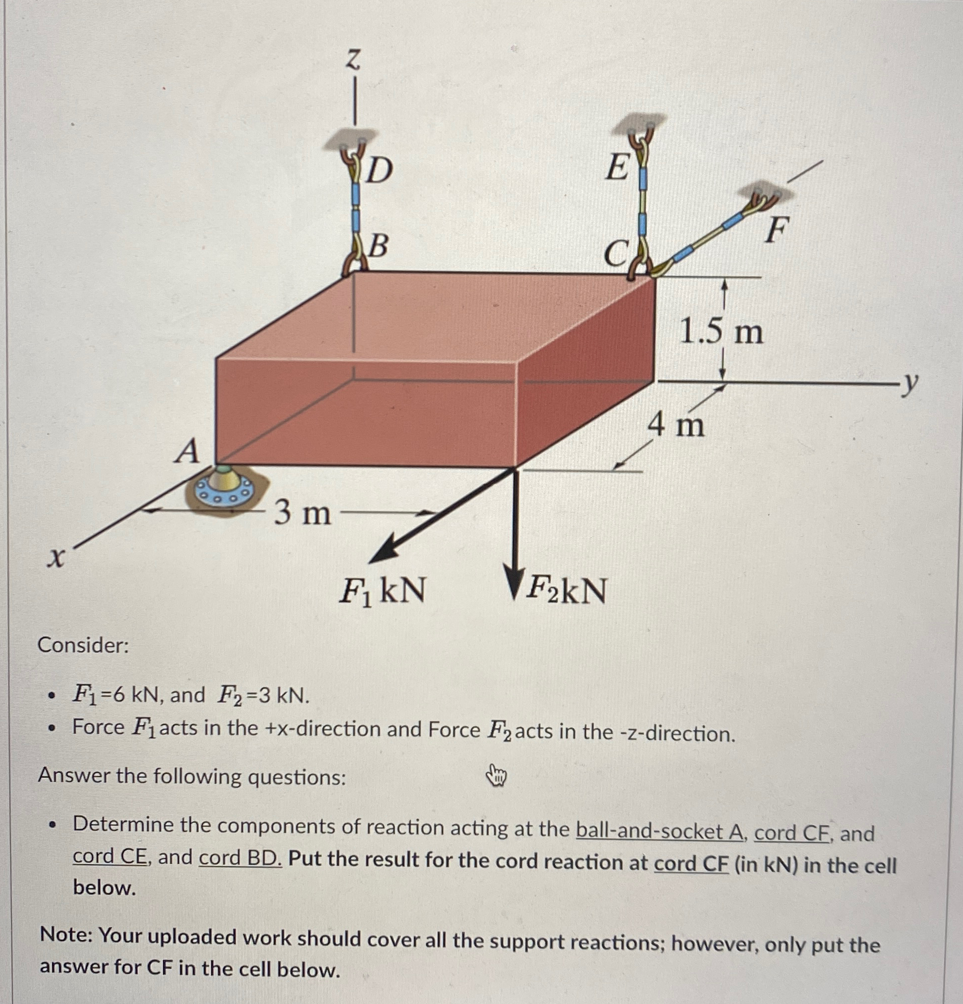 Consider: F 1 = 6 k N , and F 2 = 3 k N . Force F