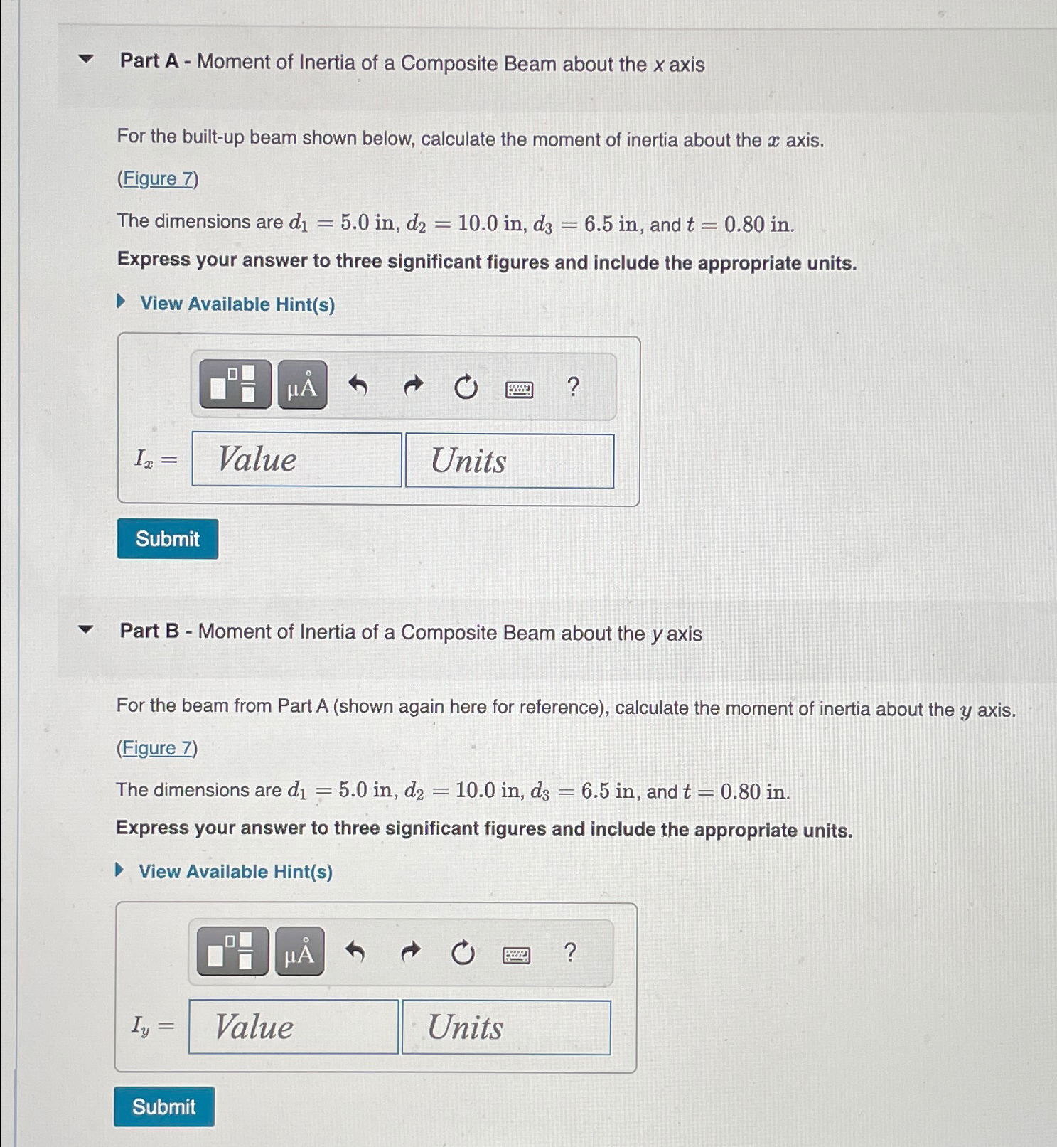 Part A - Moment of Inertia of a Composite Beam