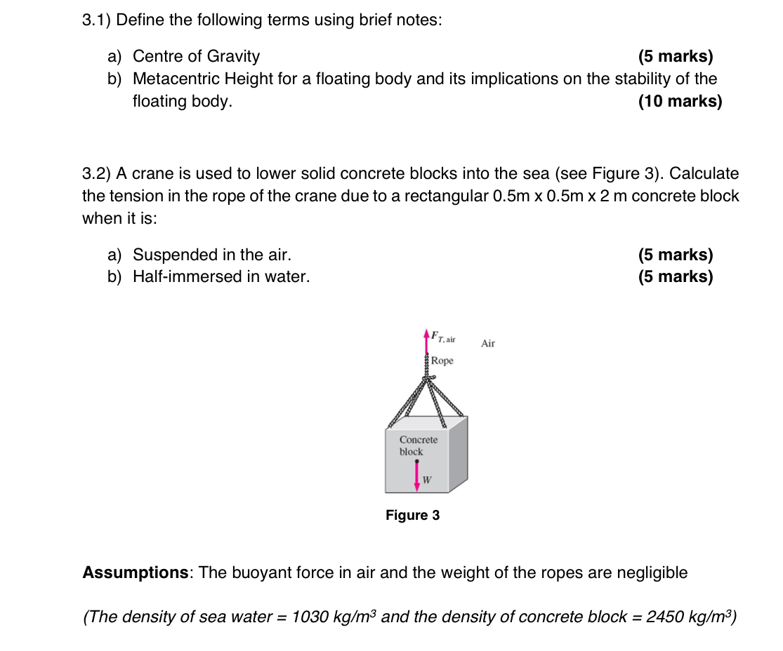 3 . 1 ) Define the following terms using brief