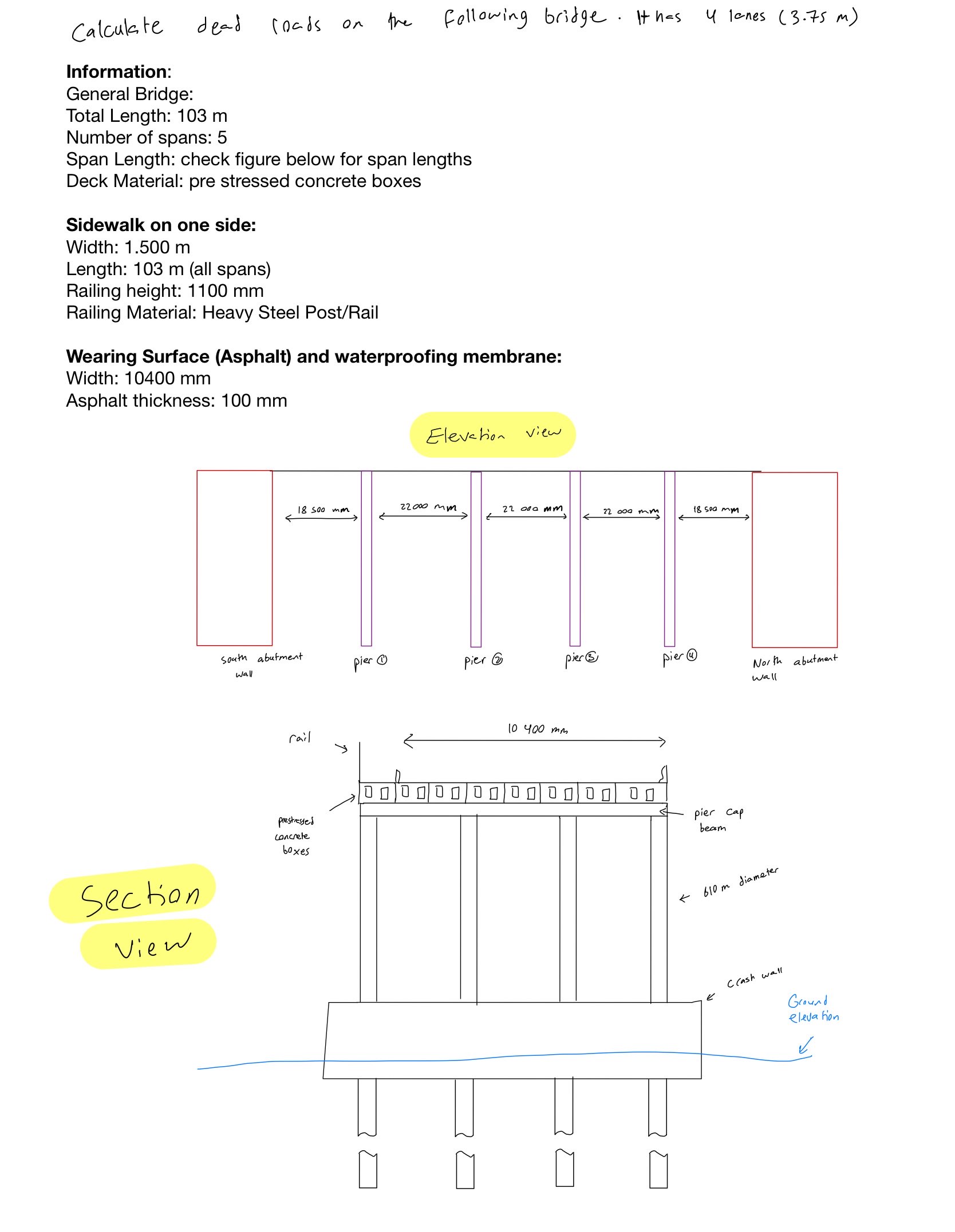 Calculate dead roads on the following bridge. It