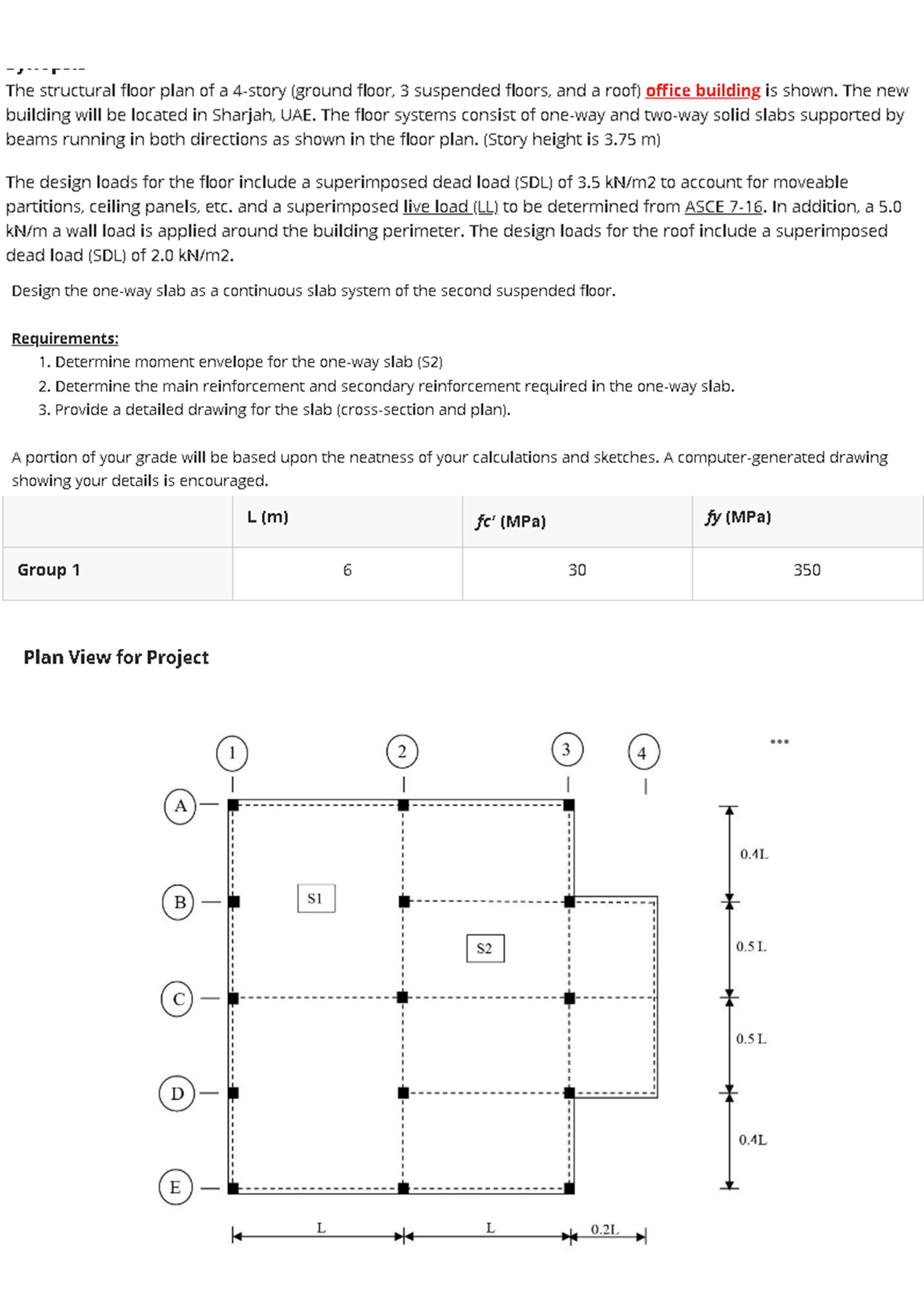 The structural floor plan of a 4 - story ( ground