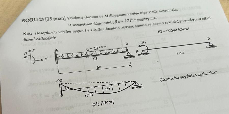 SORU 2 ) [ 2 5 puan ] Y kleme durumu ve M