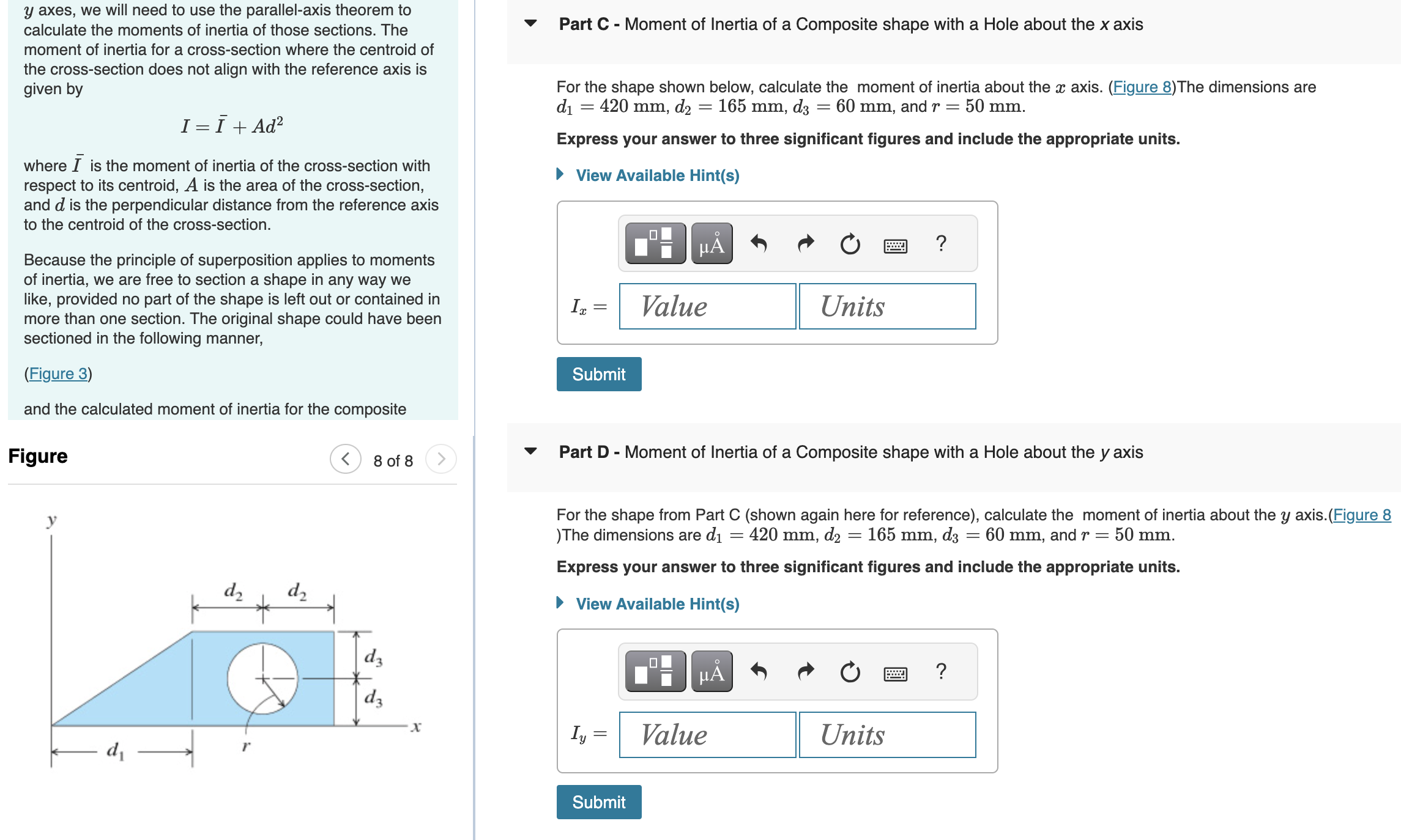 Part C - Moment of Inertia of a Composite shape