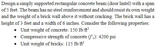 Design a simply supported rectangular concrete