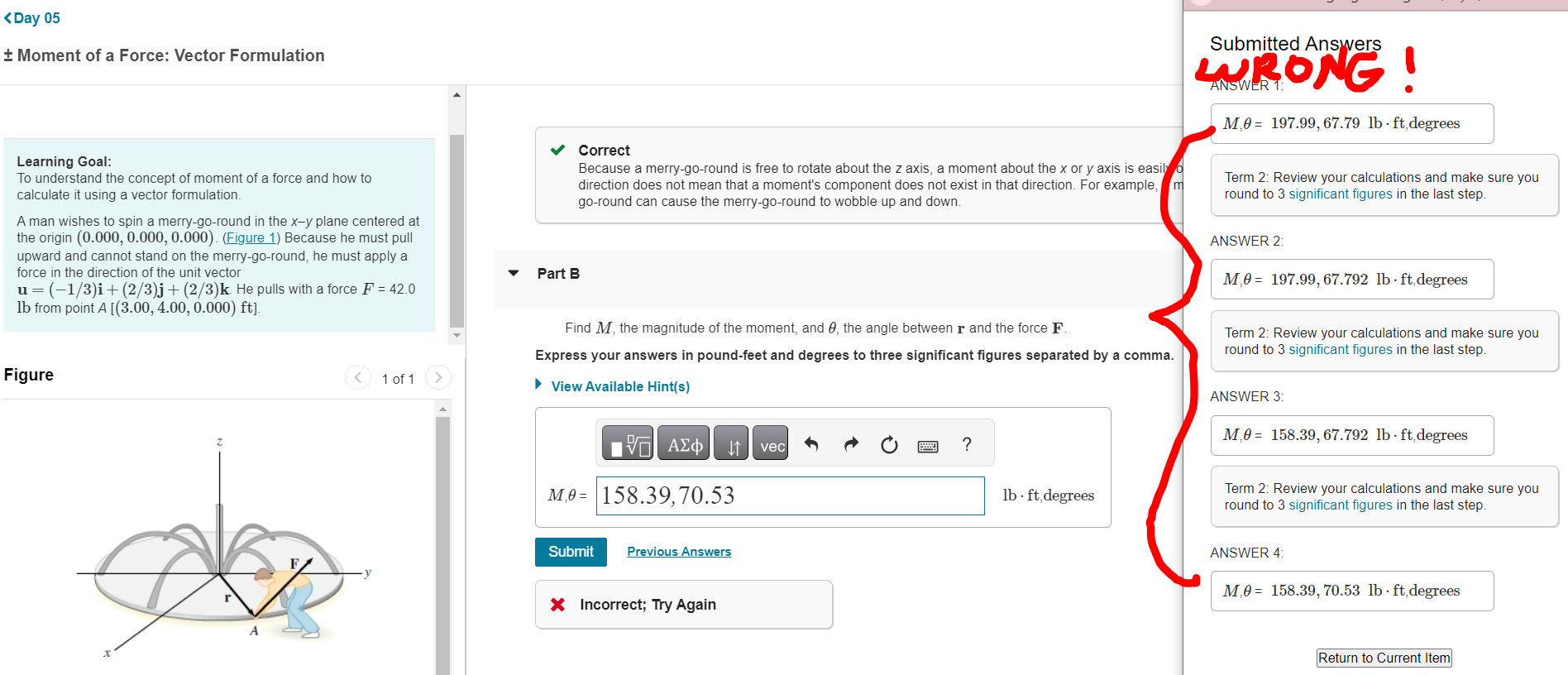 Please answer correctly! Wrong answers are shown