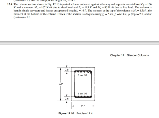 1 2 . 4 The column section shown in Fig. 1 2 . 1