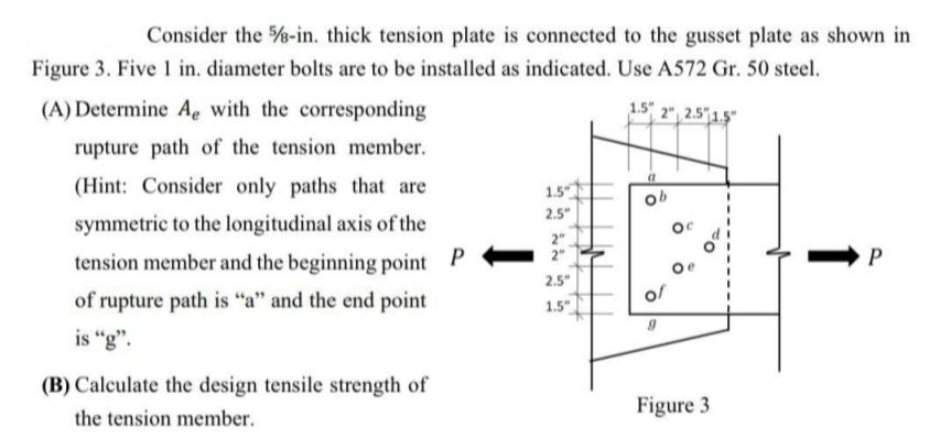 Consider the 5 8 - in . thick tension plate is