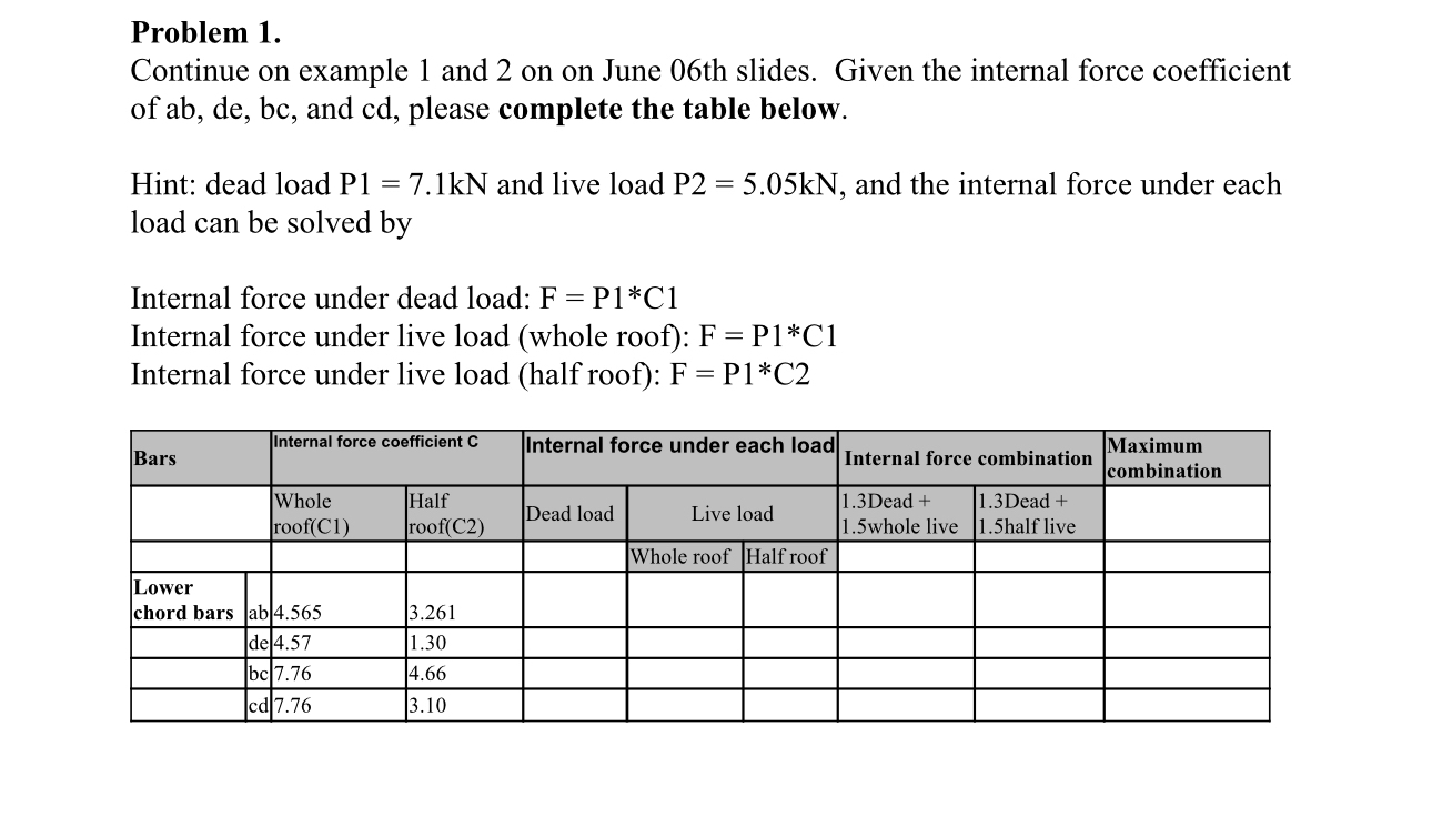 Problem 1 . Continue on example 1 and 2 on on