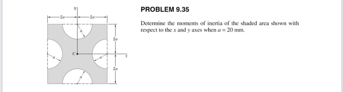 PROBLEM 9 . 3 5 Determine the moments of inertia